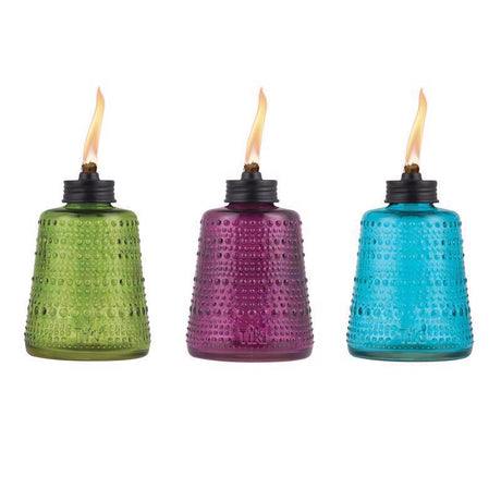 TIKI Multi-color Glass 6.10 in. Tabletop Torch 1 pc
