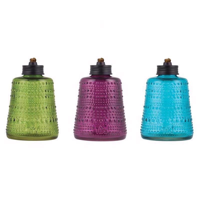 TIKI Multi-color Glass 6.10 in. Tabletop Torch 1 pc