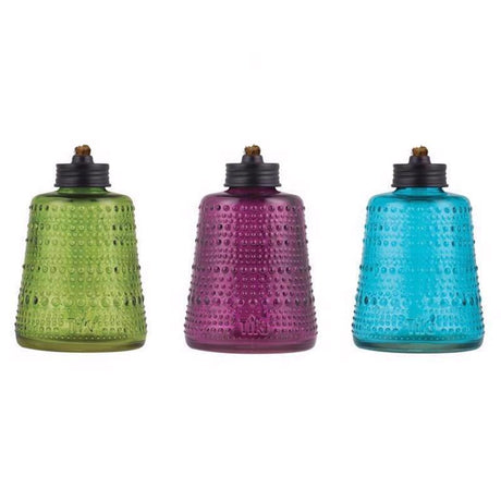 TIKI Multi-color Glass 6.10 in. Tabletop Torch 1 pc