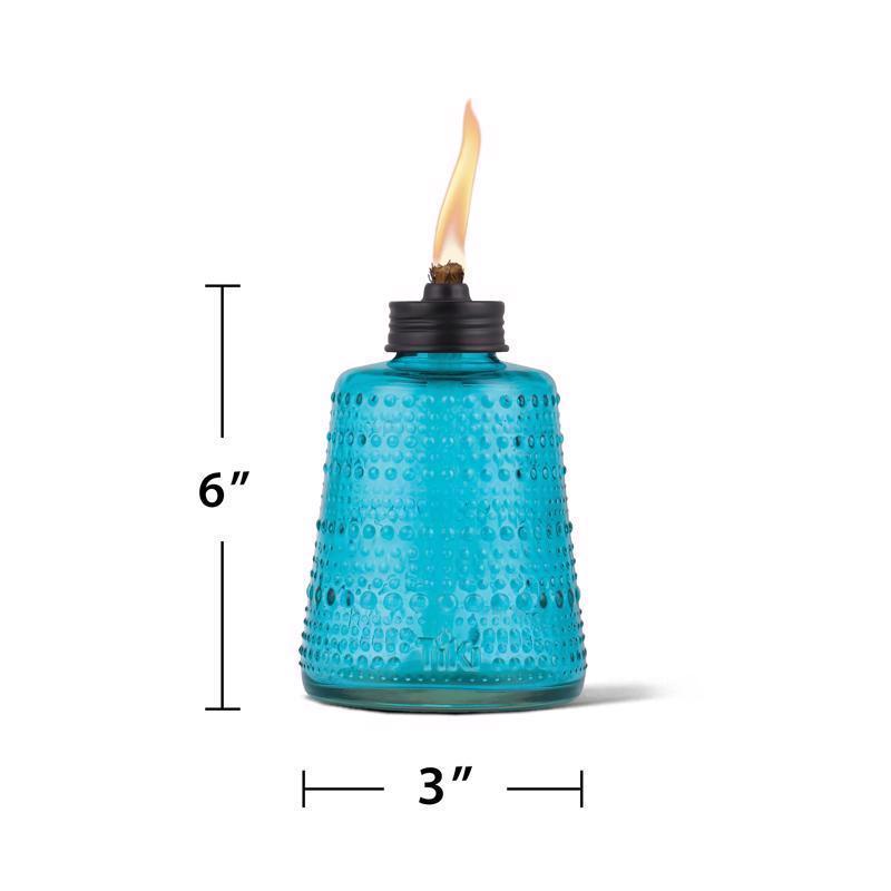 TIKI Multi-color Glass 6.10 in. Tabletop Torch 1 pc