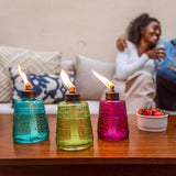 TIKI Multi-color Glass 6.10 in. Tabletop Torch 1 pc