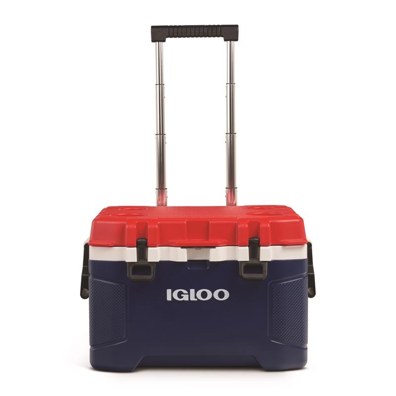 Trailmate Blue/Red/White 52 qt Roller Cooler