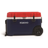Trailmate Blue/Red/White 72 qt Roller Cooler