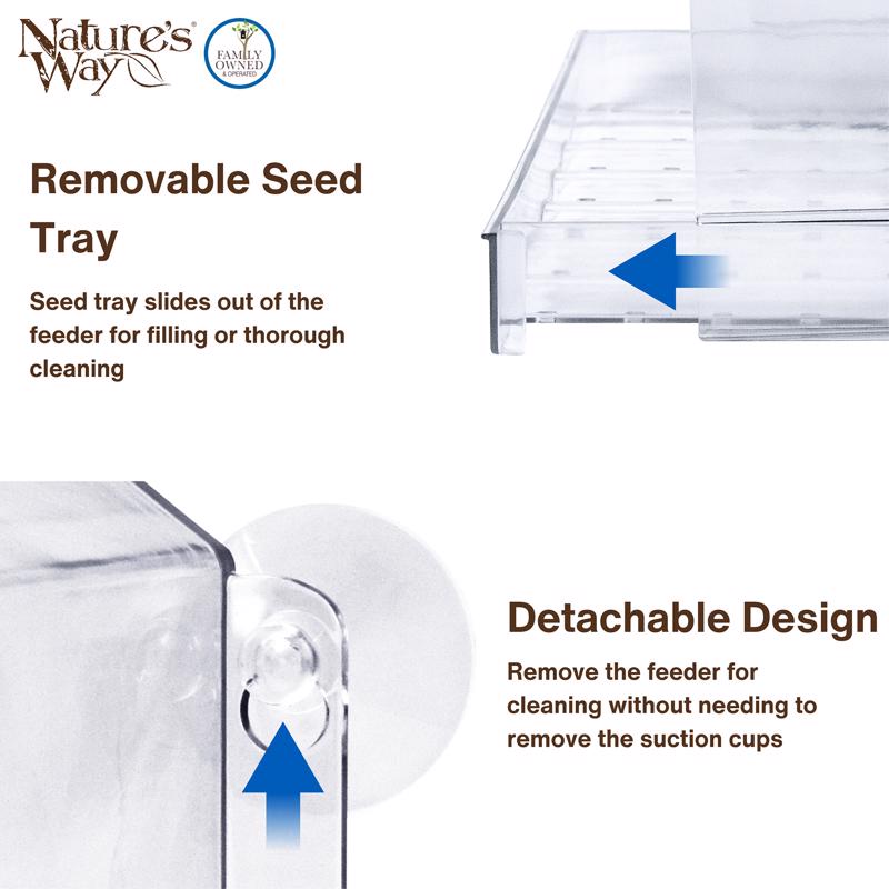 Nature's Way 2 cups Plastic Window Bird Feeder