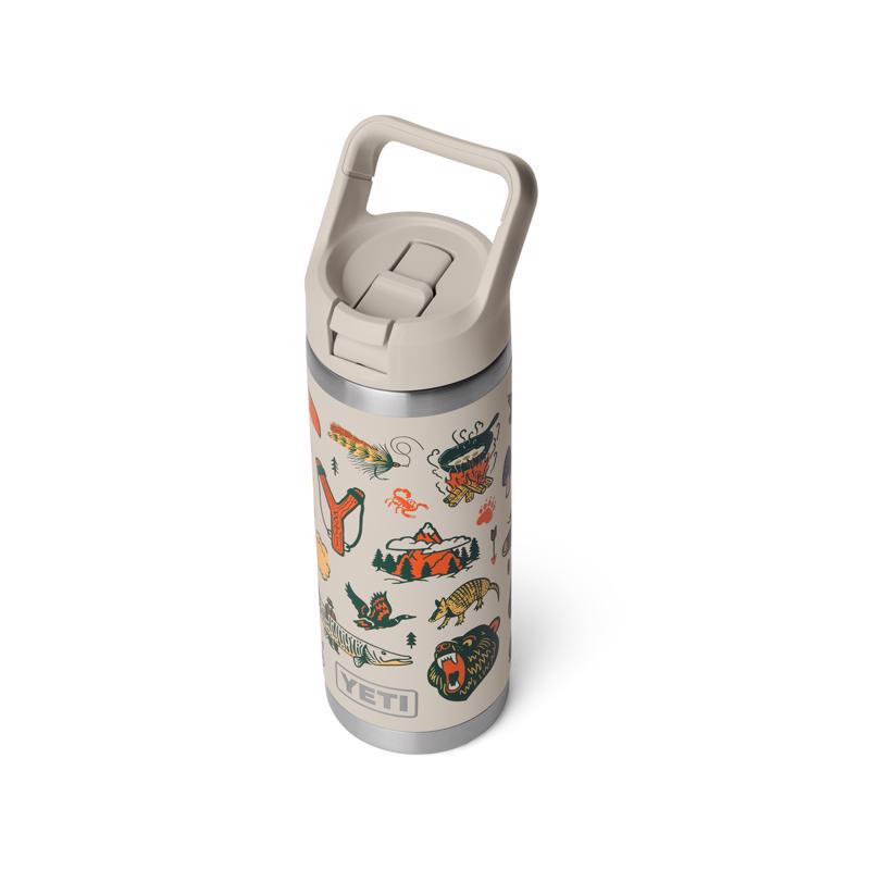 YETI Rambler 18 oz Cape Summer Camp BPA Free Bottle with Straw Cap