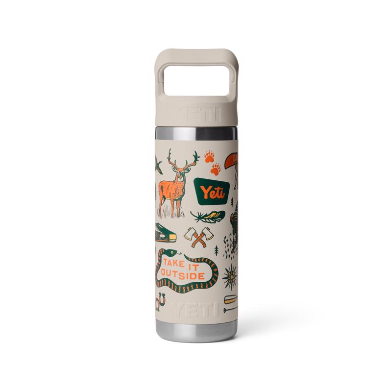 YETI Rambler 18 oz Cape Summer Camp BPA Free Bottle with Straw Cap