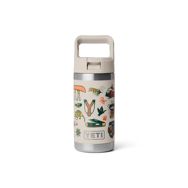 YETI Rambler Jr. 12 oz Cape Summer Camp BPA Free Insulated Kids Water Bottle w/Straw