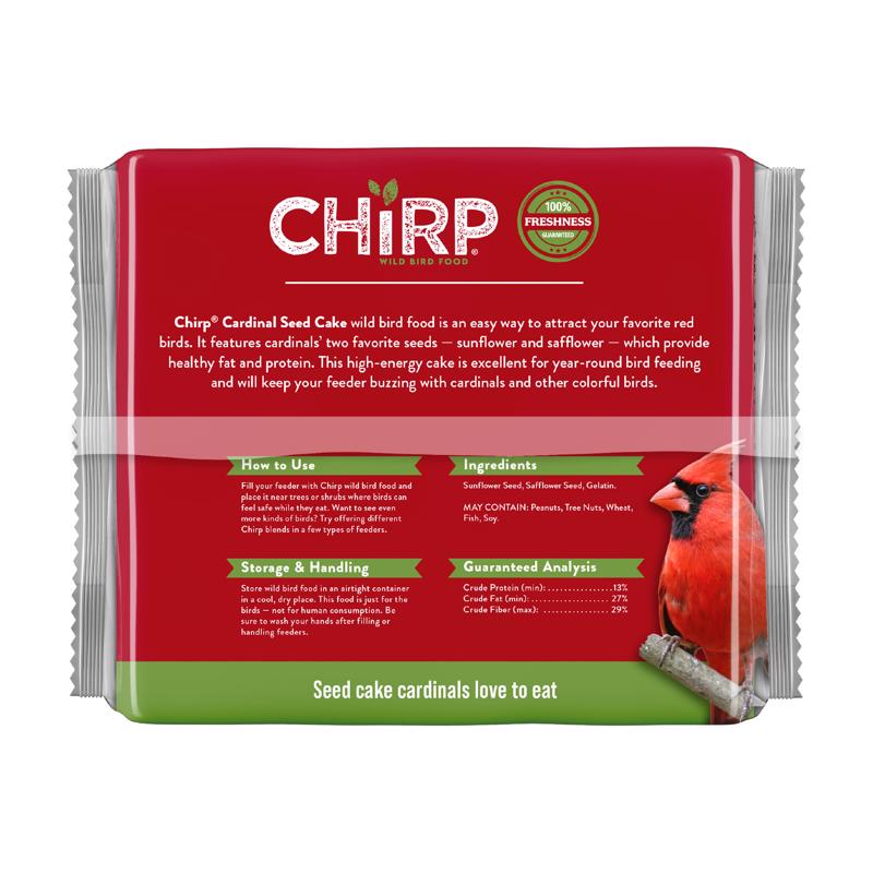 Chirp Cardinal Wild Bird Seed Cake 20 oz