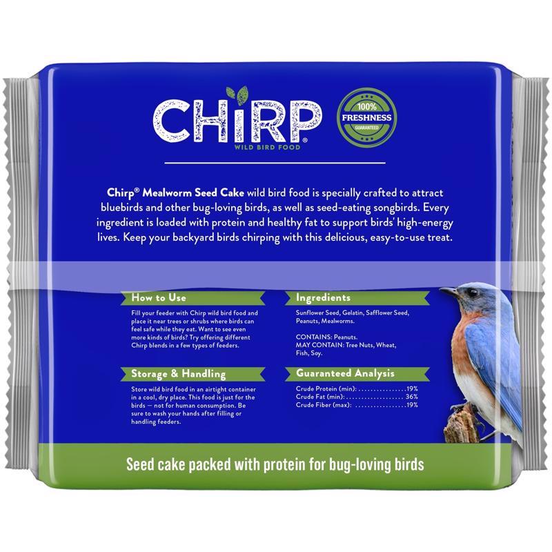Chirp Mealworm Wild Bird Seed Cake 20 oz