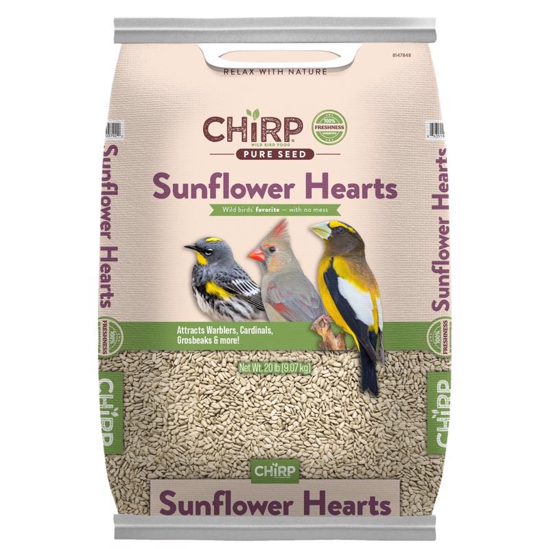 Chirp Pure Seed Sunflower Hearts Wild Bird Food 20 lb