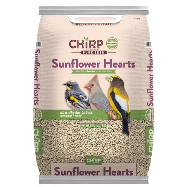 Chirp Pure Seed Sunflower Hearts Wild Bird Food 20 lb