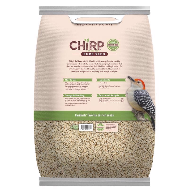 Chirp Pure Seed Safflower Seeds Wild Bird Food 20 lb
