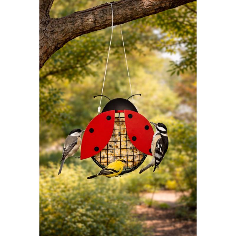 North States Metal Ladybug Bird Feeder