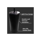 Hydrojug 20 oz Black BPA Free Insulated Straw Tumbler