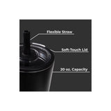 Hydrojug 20 oz Black BPA Free Insulated Straw Tumbler
