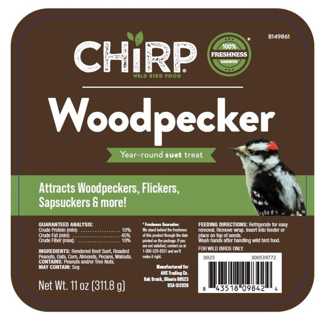 Chirp Woodpecker Suet Mixed Seed Suet 11 oz