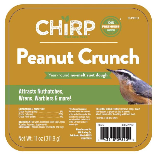 Chirp Peanut Crunch No Melt Suet Peanut Suet 11 oz