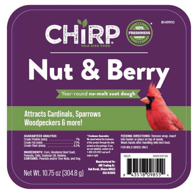 Chirp Nut and Berry No Melt Suet Nut and Berry Suet 10.75 oz