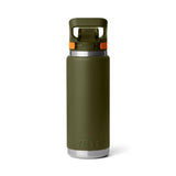 YETI Rambler 26 King Crab Orange/Olive BPA Free Bottle with Flip Chug Cap