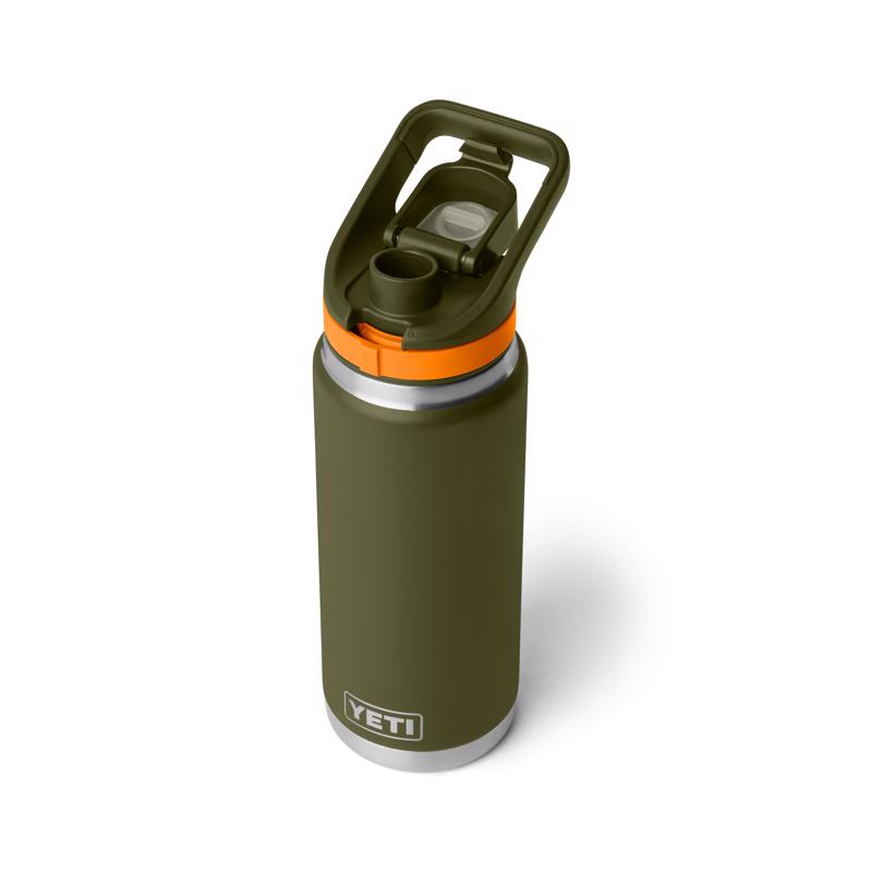 YETI Rambler 26 King Crab Orange/Olive BPA Free Bottle with Flip Chug Cap