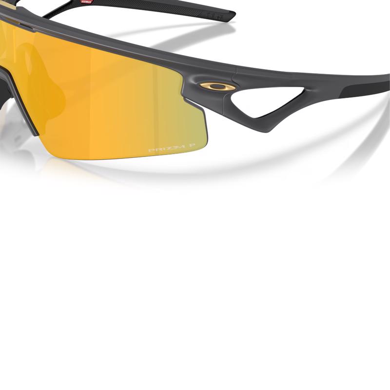 Oakley Sphaera Strike Sunglasses Unisex Matte Carbon Frame Prizm 24K Lens Polarized