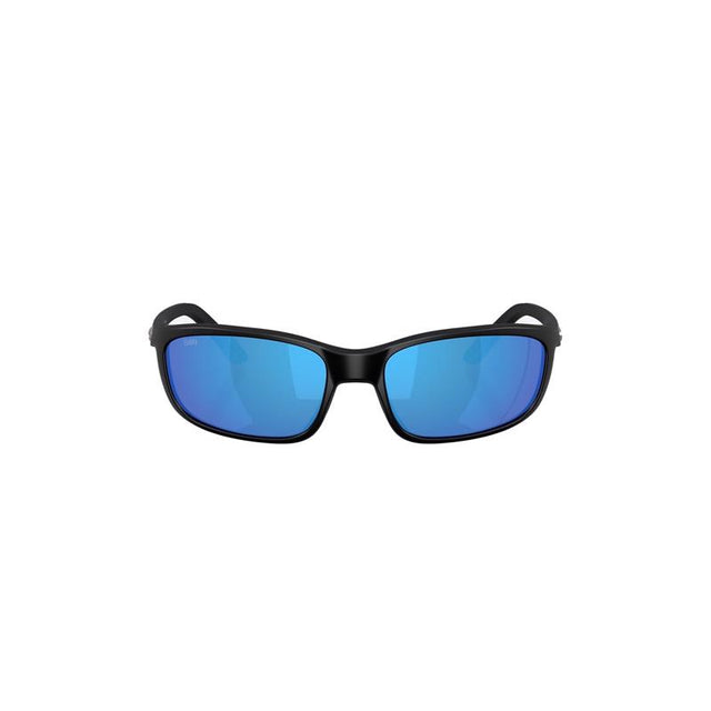 Costa Brine II Sunglasses Men's Matte Black Frame Blue Mirror Lens Polarized