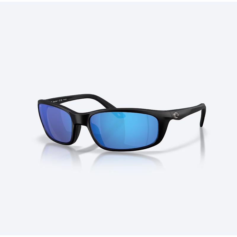 Costa Brine II Sunglasses Men's Matte Black Frame Blue Mirror Lens Polarized