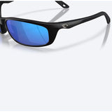 Costa Brine II Sunglasses Men's Matte Black Frame Blue Mirror Lens Polarized