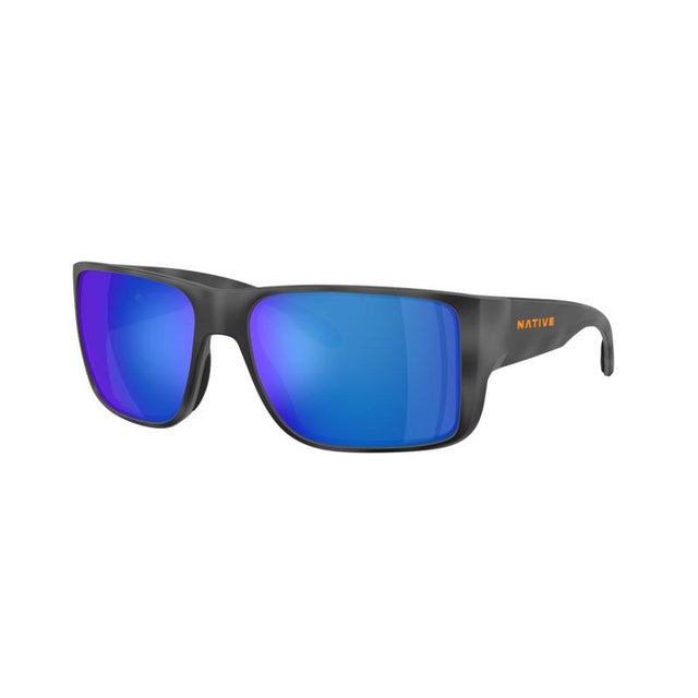 Native Badlands Sunglasses Obsidian Torte Frame Blue Reflex Lens Polarized