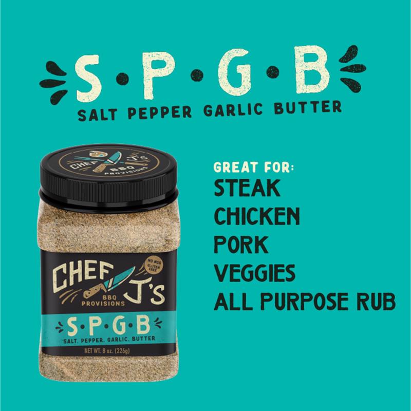 Chef J Salt/Pepper/Garlic/Butter BBQ Rub 8 oz