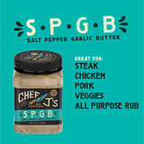Chef J Salt/Pepper/Garlic/Butter BBQ Rub 8 oz