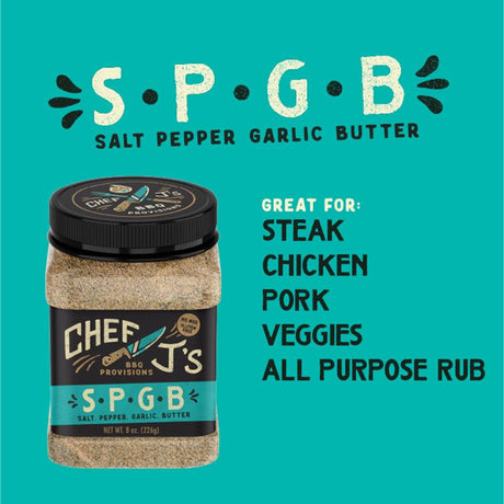Chef J Salt/Pepper/Garlic/Butter BBQ Rub 8 oz