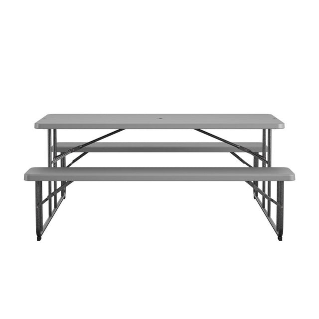 Cosco Plastic White 72 in. Rectangle Foldable Picnic Table