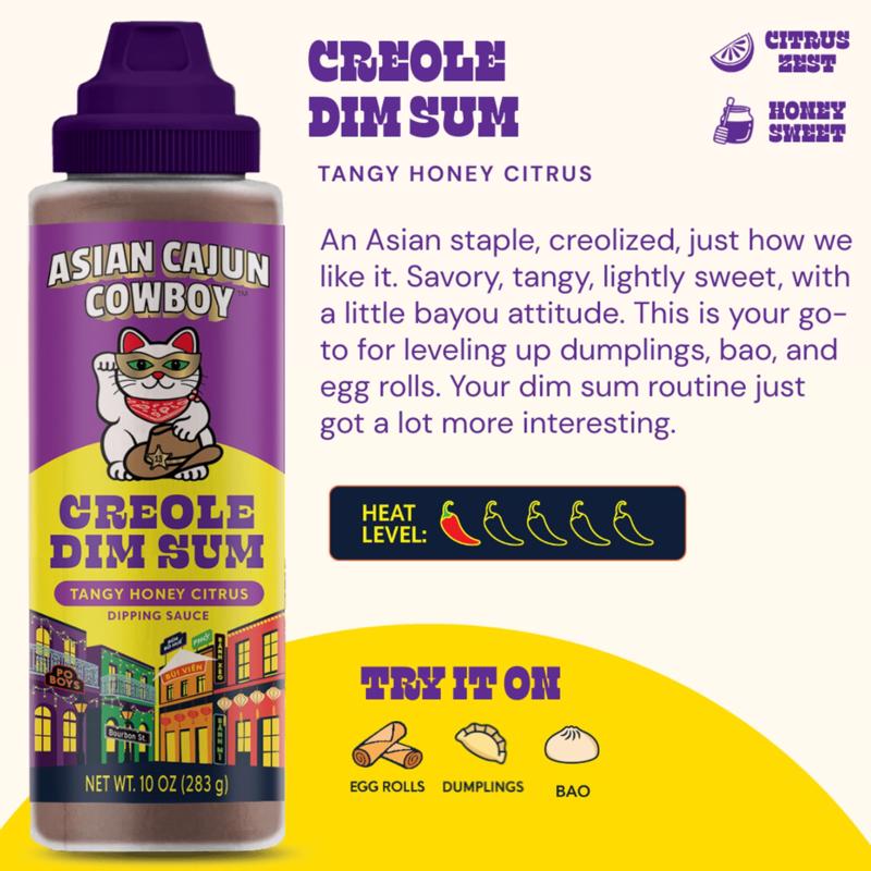 Asian Cajun Cowboy Creole Dim Sum Tangy Honey Citrus Sauce 10 oz