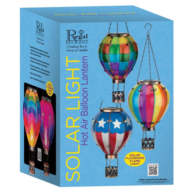Regal Art & Gift Multicolored Glass/Metal 15 in. H X 5 in. L Solar Air Balloon