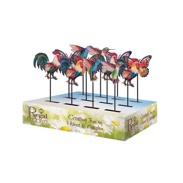 Regal Art & Gift Multicolored Metal 18.25 in. H X 6.75 in. W Planter Stake
