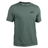 Milwaukee Freeflex M Short Sleeve Men's Round Neck Green Hybrid Work Tee Shirt