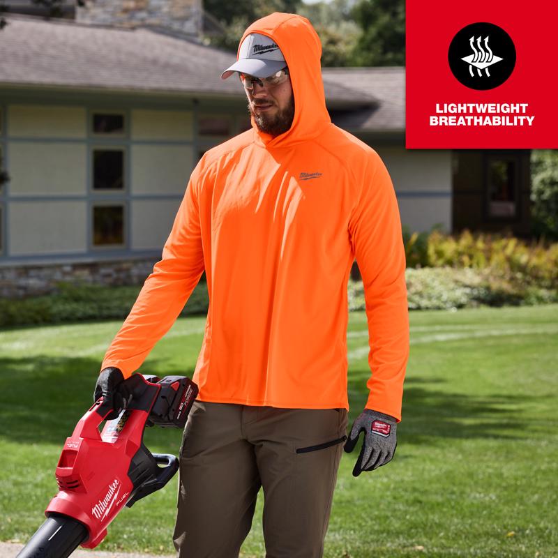 Milwaukee Workskin XXL Long Sleeve Unisex Crew Neck Yellow Hooded Sweatshirt