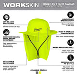 Milwaukee Tool Workskin Hat With Neck Shade Yellow L/XL