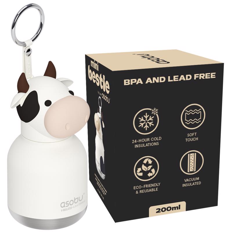 Asobu 6.75 oz WHITE BPA Free Insulated Kids Water Bottle w/Straw