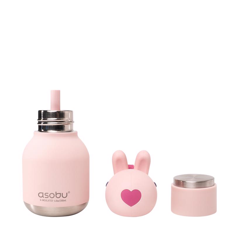 Asobu 6.75 oz Pink BPA Free Insulated Kids Water Bottle w/Straw