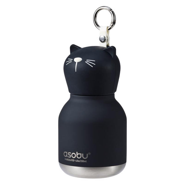 Asobu 6.75 oz Black BPA Free Insulated Kids Water Bottle w/Straw