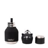 Asobu 6.75 oz Black BPA Free Insulated Kids Water Bottle w/Straw