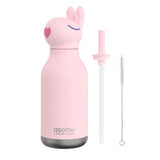 Asobu 16 oz Pink BPA Free Insulated Kids Water Bottle w/Straw