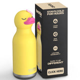 Asobu 16 oz Yellow BPA Free Insulated Kids Water Bottle w/Straw