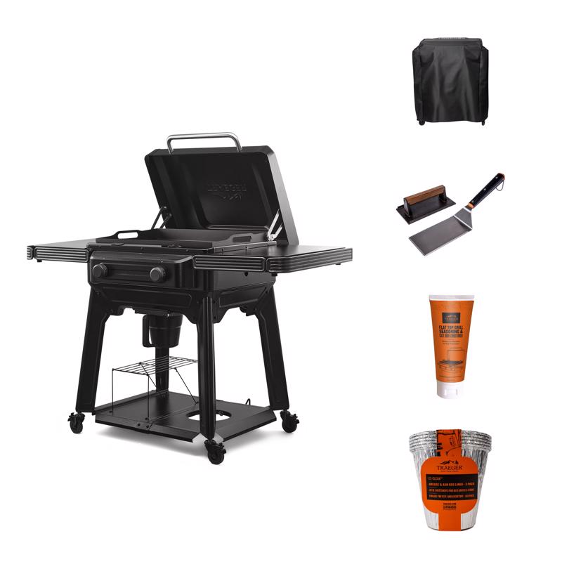 Traeger Flatrock 2 Burner Griddle  + Griddle Tool Set, Cover, Liner and Griddle Conditioner