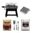 Includes recteqs X-Fire Pro 825, grill cover, side-shelf, 3-Piece Tool Set, & 20-lb bag of Pellets.