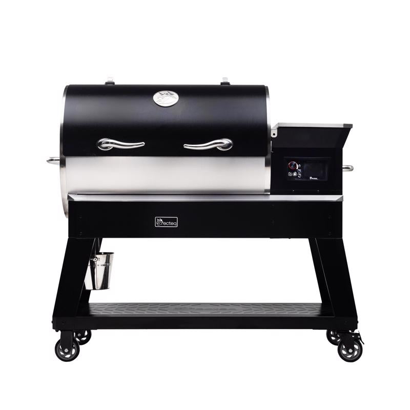 Includes recteqs Backyard Beast 1200, a front-folding shelf, and a custom-fit grill cover.