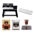 Backyard Beast 1200, a shelf, a grill cover, large bucket liners, large drip pan liners, & pellets.
