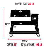 Backyard Beast 1200, a shelf, a grill cover, large bucket liners, large drip pan liners, & pellets.